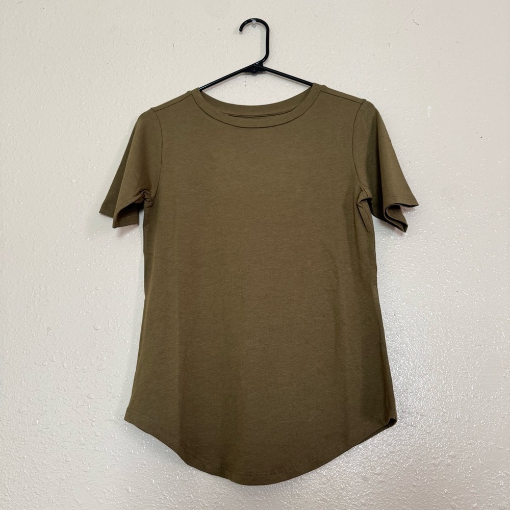 Universal Standard Tee Rex Crew Neck Shirt in Olive Green